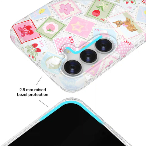 Spring Whimsy Stamps Glitter Samsung Case