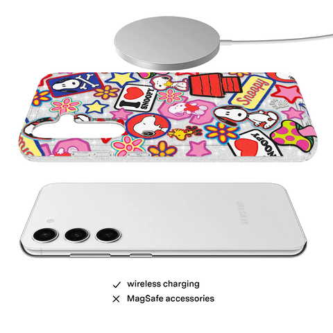 Snoopy Patchwork Glitter Samsung Case