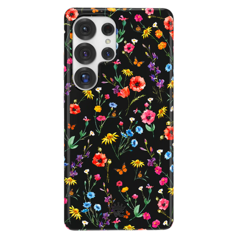 Black Wildflower Samsung Case