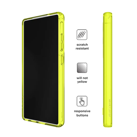 Neon Yellow Clear Samsung Case