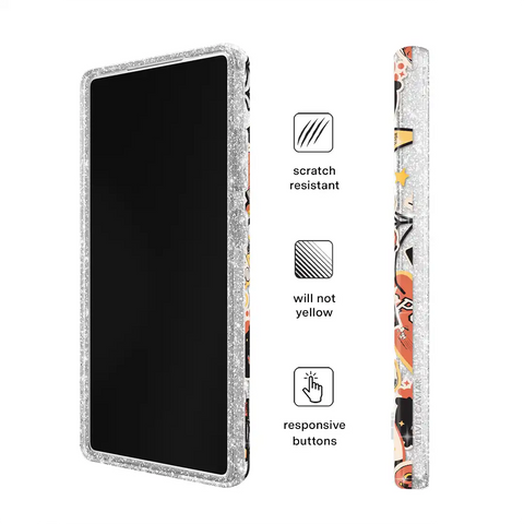 Snoopy Halloween Varsity Glitter Samsung Case