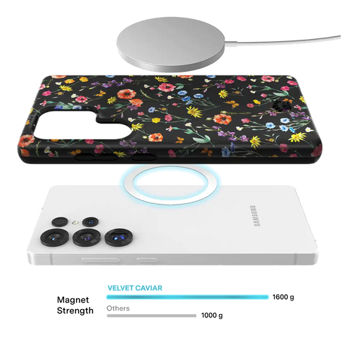Black Wildflower Samsung Case