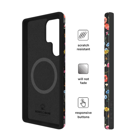Black Wildflower Samsung Case