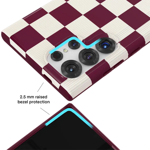 Burgundy Vibe Checker Samsung Case
