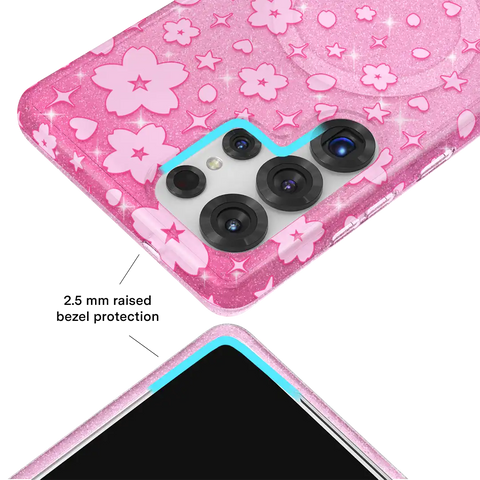 Cherry Blossom Glitter Samsung Case