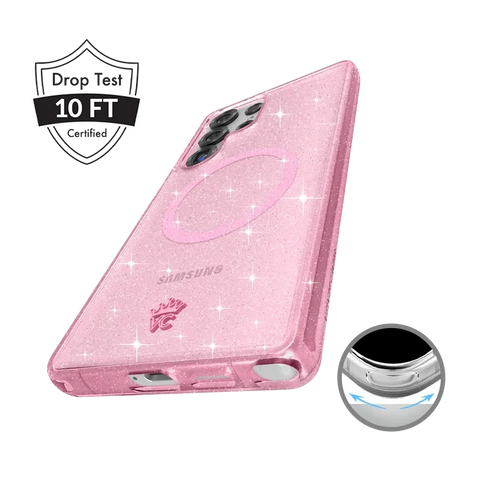 Pink Stardust Glitter Samsung Case