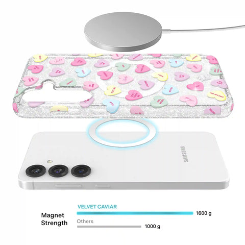 Sweet Hearts Glitter Samsung Case