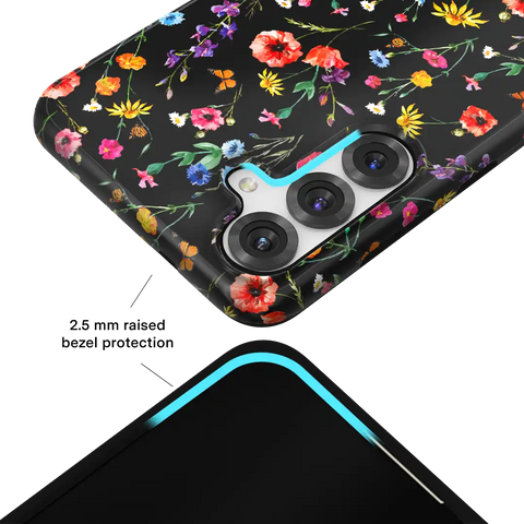 Black Wildflower Samsung Case