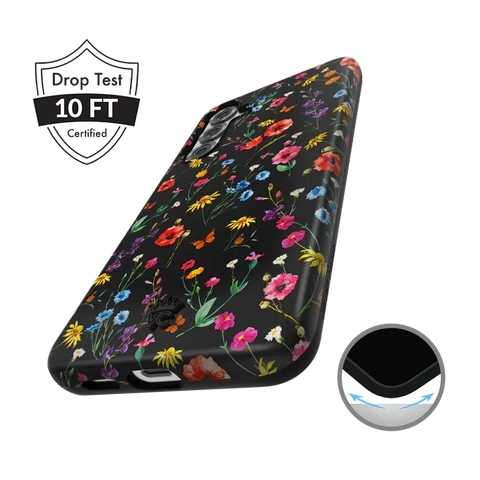 Black Wildflower Samsung Case