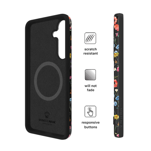 Black Wildflower Samsung Case