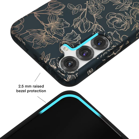 Floral Rose Gold Chrome Samsung Galaxy Case