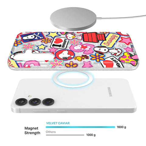 Snoopy Patchwork Glitter Samsung Case