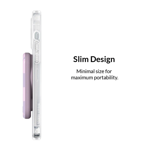Lilac Vibe Checkered Portable MagSafe Charger Power Pack
