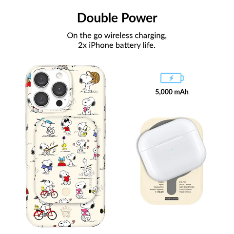 Snoopy Moods Portable MagSafe Charger Power Pack