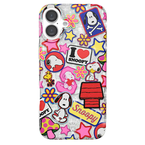 Snoopy Patchwork Glitter iPhone Case