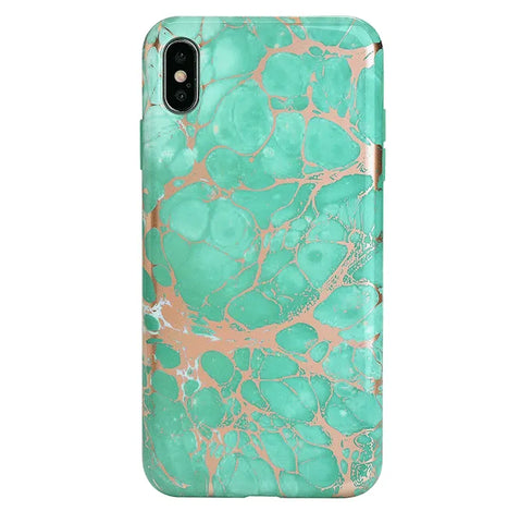 Turquoise Rose Gold Chrome iPhone Case