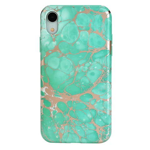Turquoise Rose Gold Chrome iPhone Case