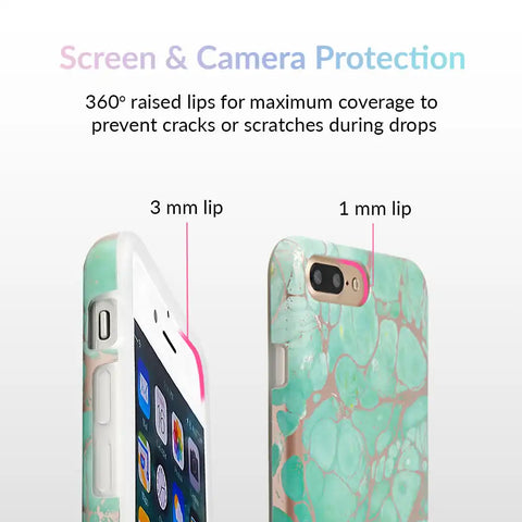 Turquoise Rose Gold Chrome iPhone Case
