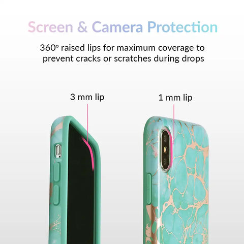 Turquoise Rose Gold Chrome iPhone Case