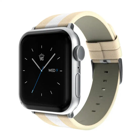 Tan & White Stripes Apple Watch Band