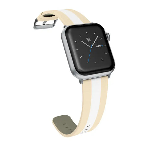 Tan & White Stripes Apple Watch Band