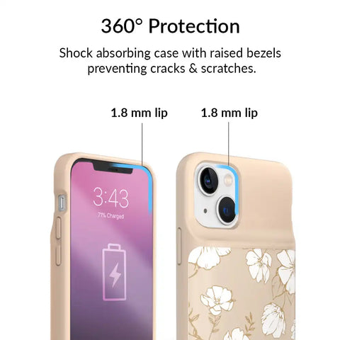 White Floral iPhone Charging Case