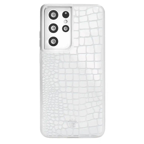 White Croc Samsung Case