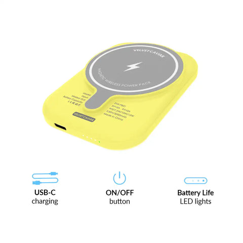 Butter Yellow Portable MagSafe Charger Power Pack